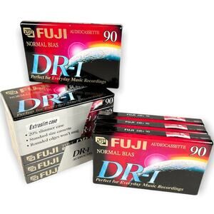 Fuji DR-I 90 Min Blank Audio Cassette Tape Normal Bias Extraslim Case Lot of 10